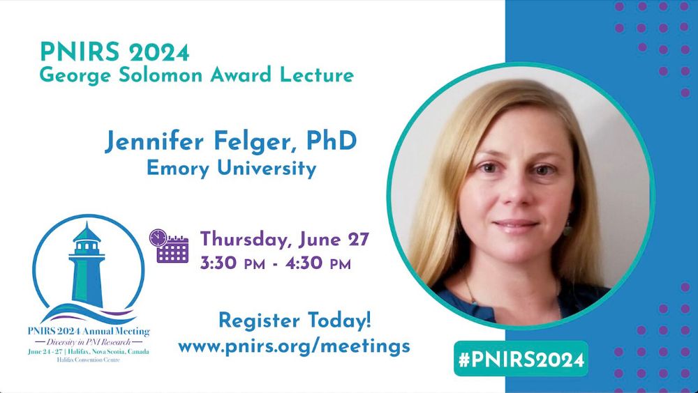 Dr. Jennifer Felger’s George Solomon Lecture to be given at the PNIRS 2024 annual meeting.