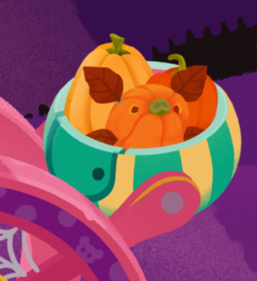 screencap of mobile game livly island, during their 2025 halloween event. it’s a fwiggin pumpkin version of hempuku jincho and they my favorite