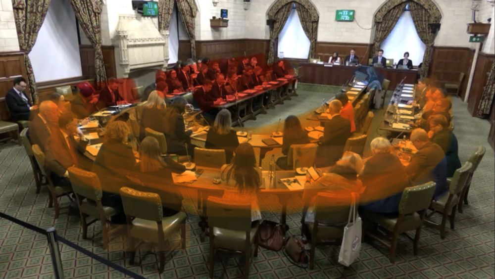 MPs in Westminster Hall, overcoloured to show party affiliation.