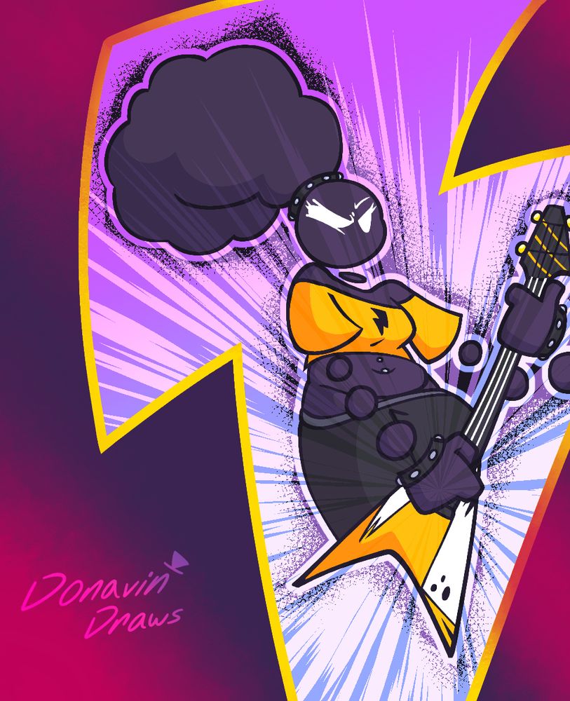 A concert poster of Sadie hitting a sick riff on her guitar