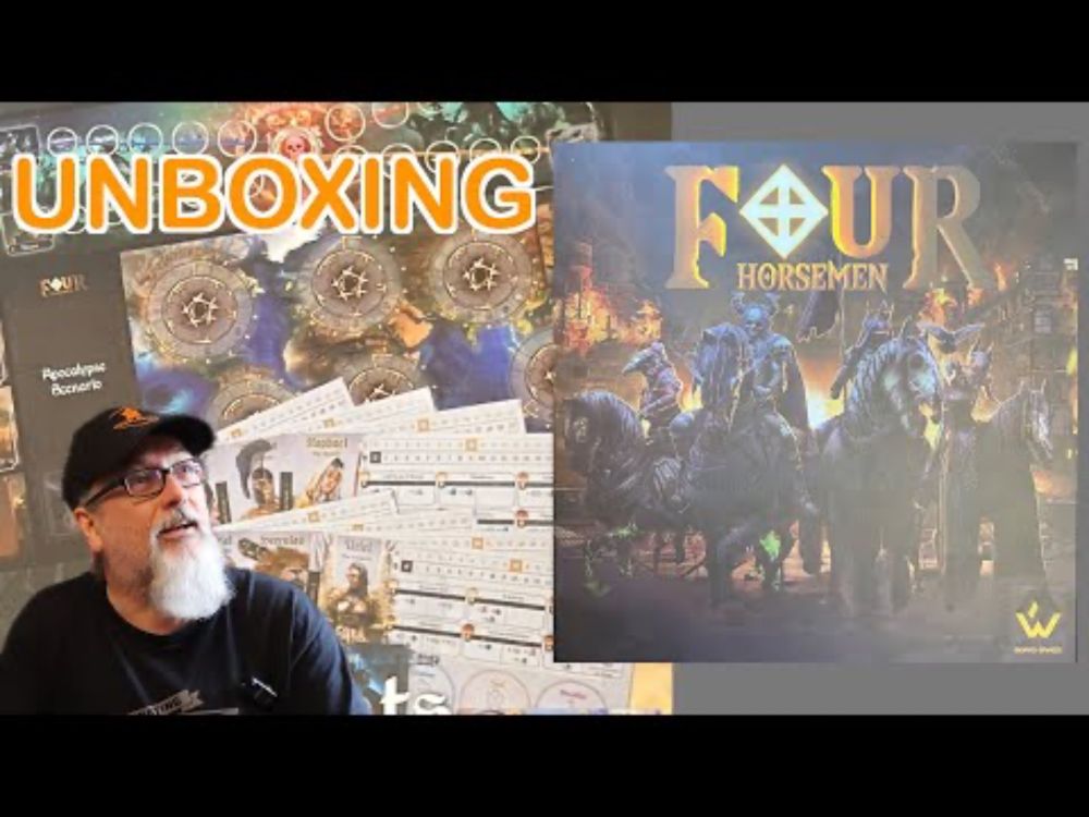 Four Horsemen | Unboxing the Core Board Game plus Mythos 1 Miniatures | Win-Win Board Games