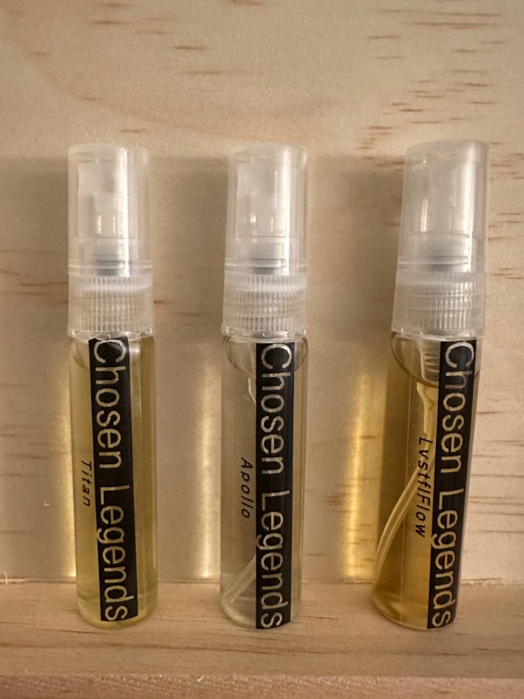 Custom 5mL fragrances, give me inspiration and I’ll make you one as well. 
