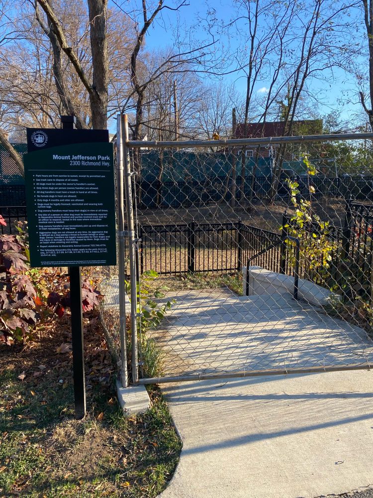 Closed dog area in park
