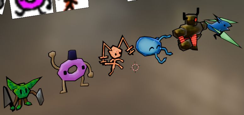 A different view of the models from the left.