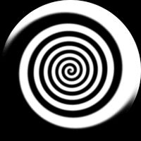 A gif of a swirling black and white spiral.