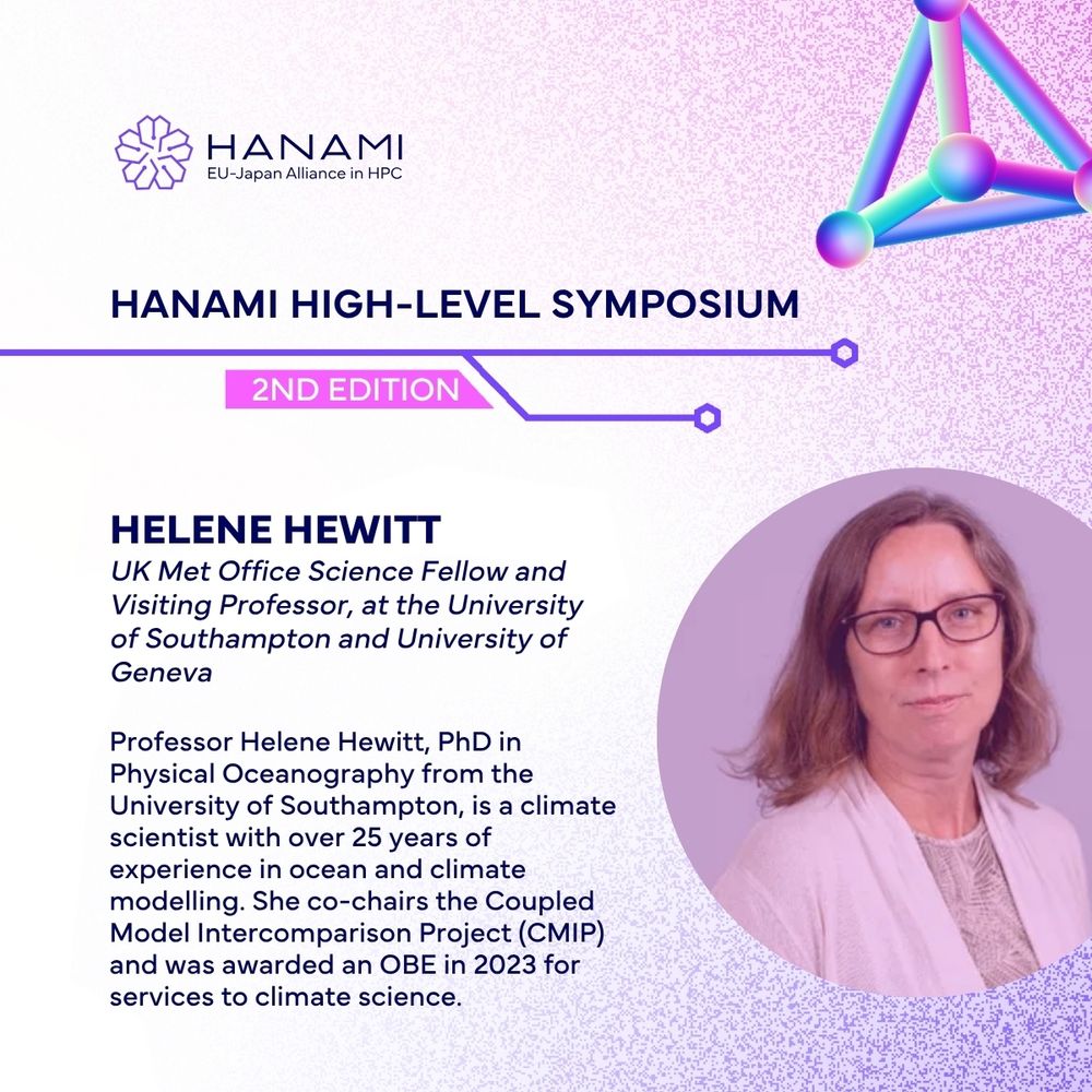 Speaker card for Professor Helene Hewitt, featuring her photo and biography for the HANAMI High-Level Symposium 2nd Edition.