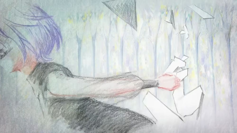 Ave Mujica - Imprisoned XII - Amoris bursting through a glass window.