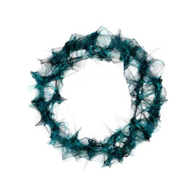 Wreath-like imaged produced using code.