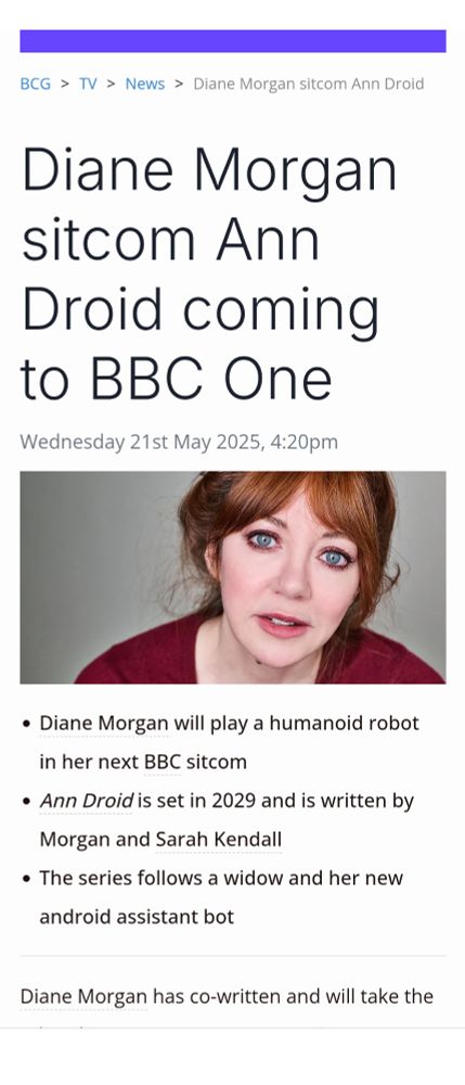 Diane Morgan sitcom Ann Droid coming to BBC One 