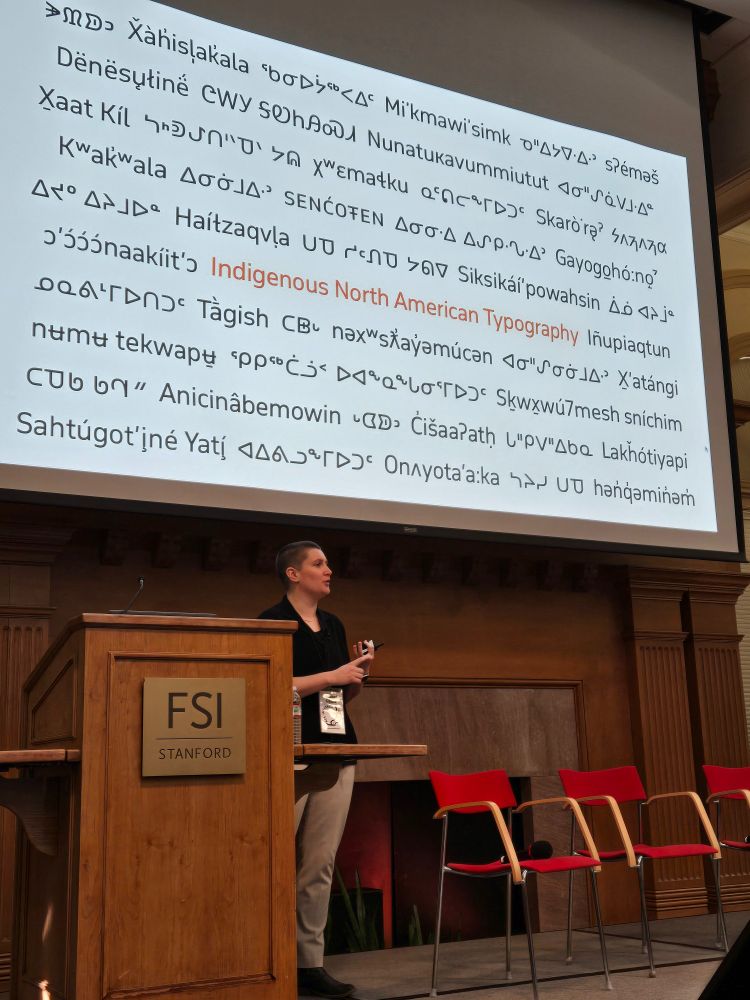 Bridget Chase with a multilingual side in indigenous languages.