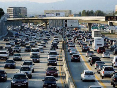 Highway filled with cars