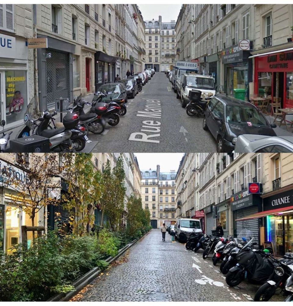 Paris before-and-after street transformation
