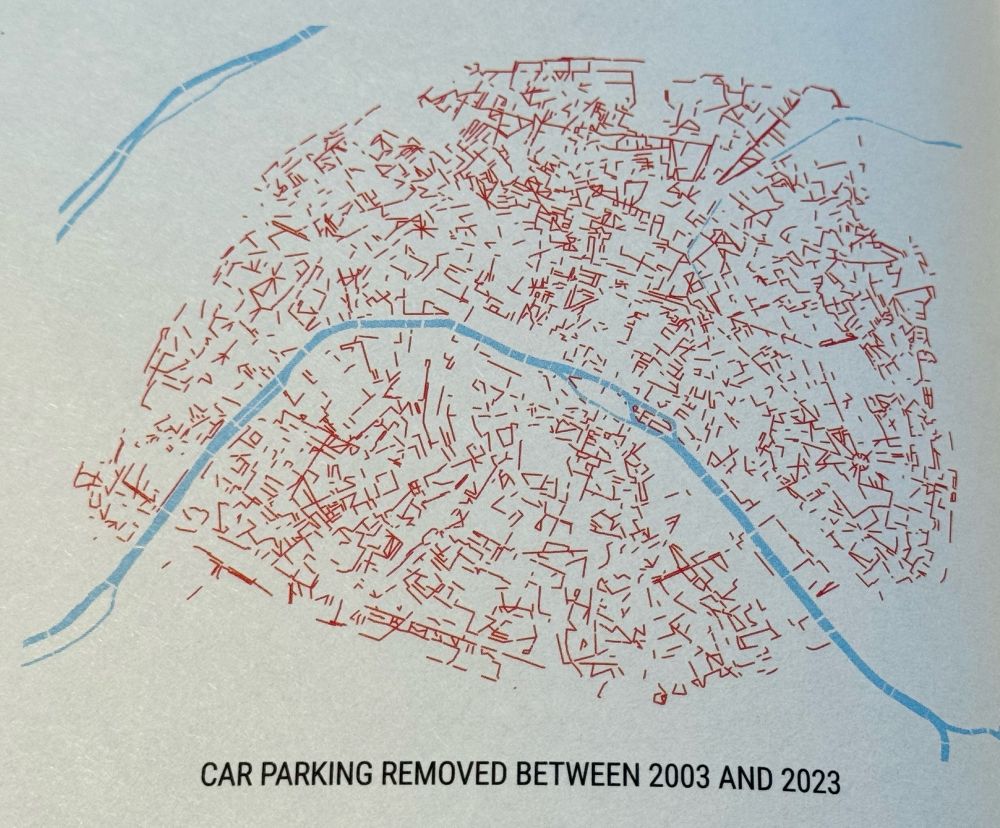 Car parking removed between 2003-2023 in Paris