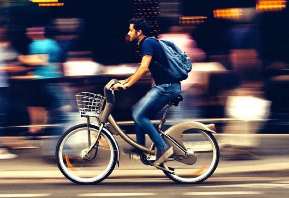 Picture of man riding bike