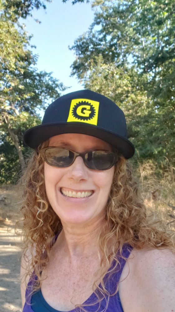 Photo of Steph on the trail. 