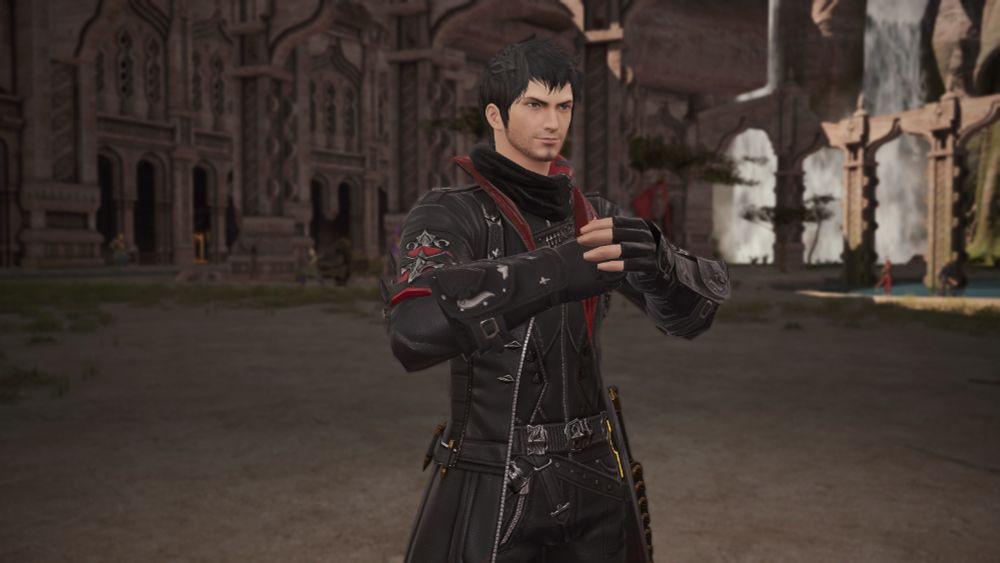 Callan doing the "punch fist" WoL response in Rhalgr's Reach