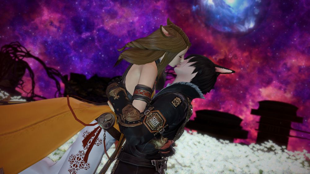 Elly and Skyler kissing in Ultima Thule