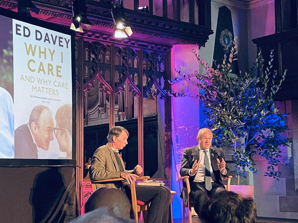Ed Davey speaking about his book “Why I Care” at Petworth Literary Festival today, 3 November 2025.
