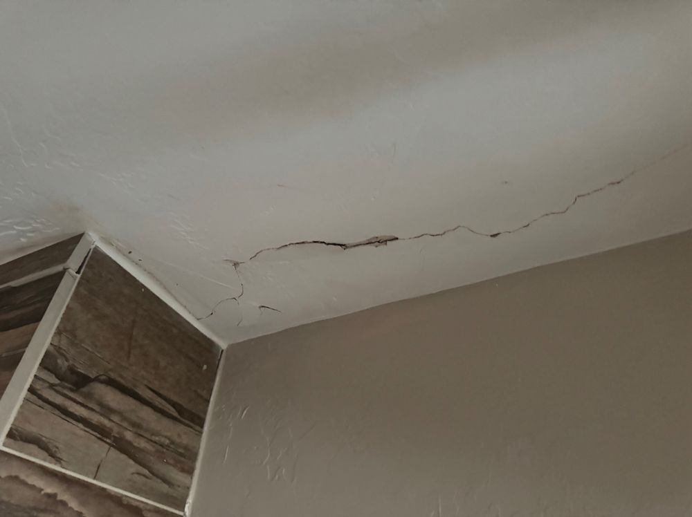 Ceiling damage from earthquake 