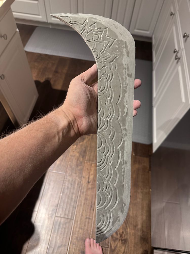 Grey polymer clay wol-do blade