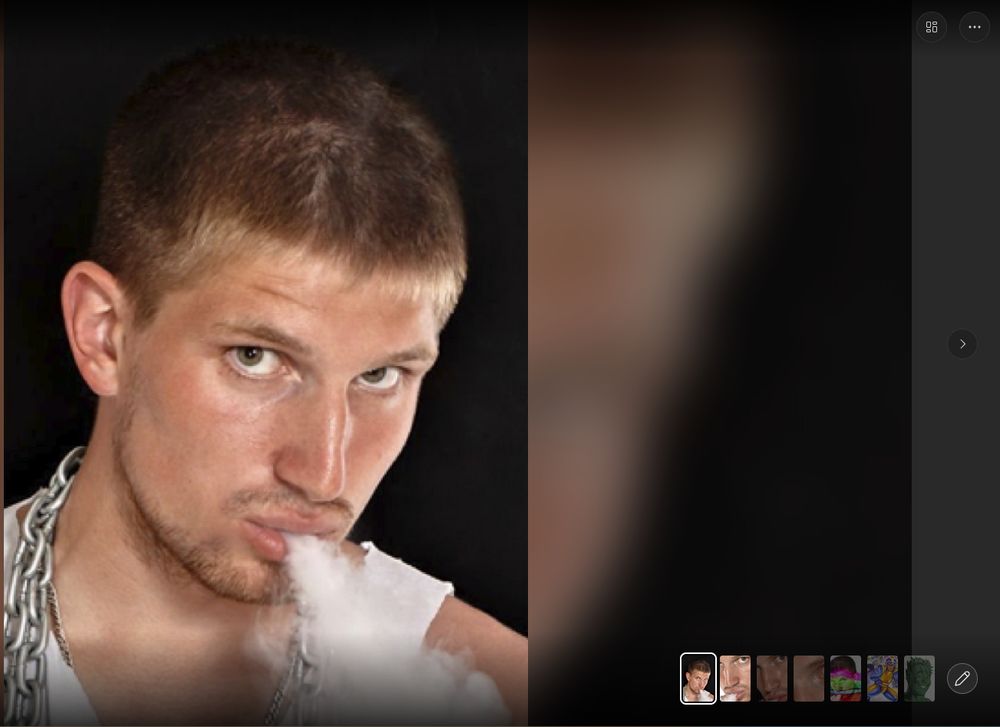 slideshow of onedrive's memories for today showing the vaping man as well as the box art for Mega Man and what I think was a variation on the jolly green giant. 