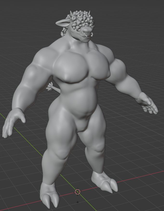 my cow model with hair