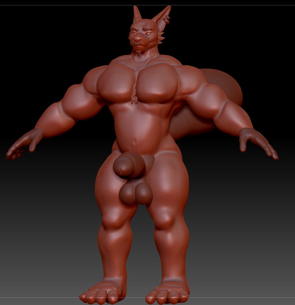 3d model of my sona (sculpt phase nsfw alt)