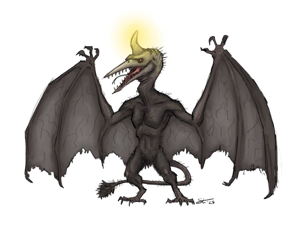 Van Meter Visitor as a monstrous “pterodactyl.”