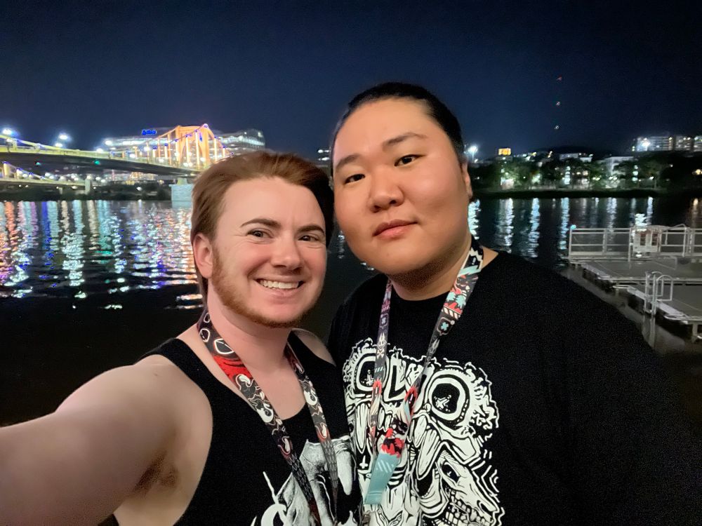 Sanity and Rationelle selfie by the waterfront 