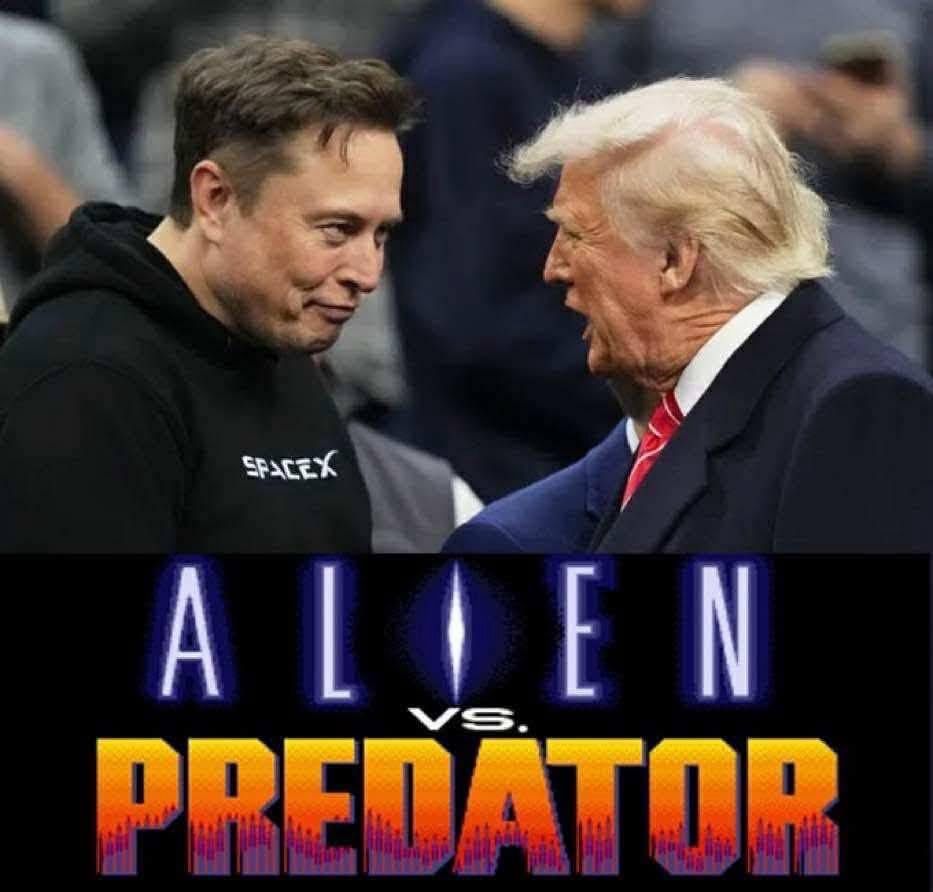Elon Musk & Donald Trump
Title: Alien vs Predator 