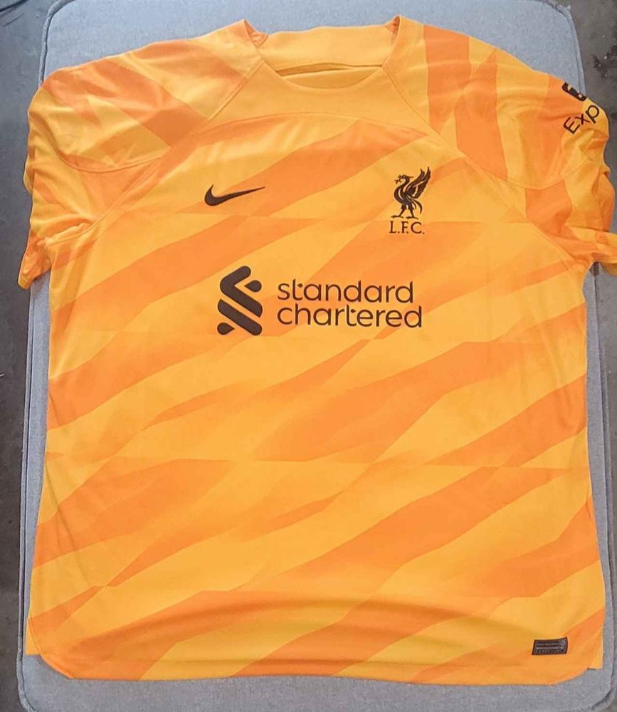 The front of the 2023-2024 Liverpool goalkeeper kit.