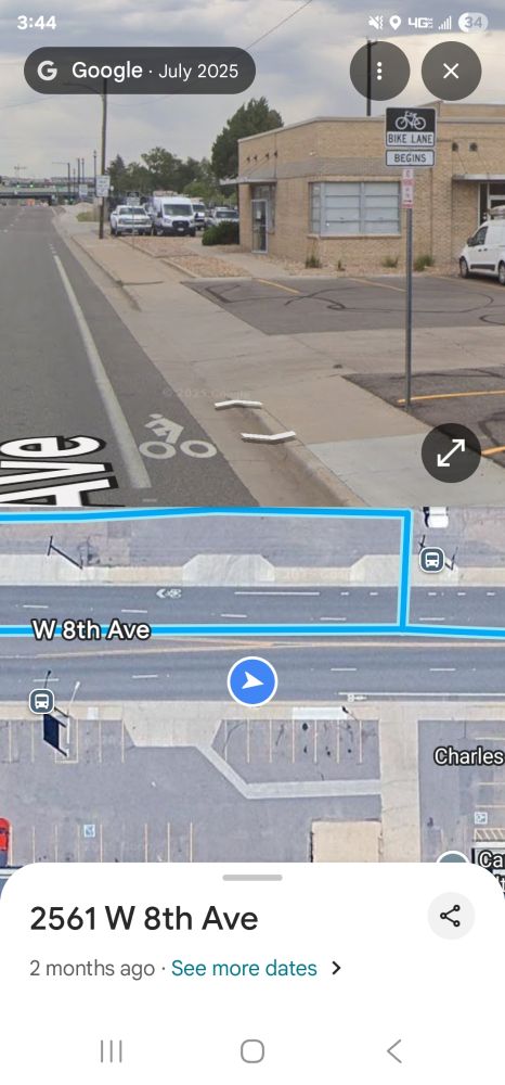 Bike Lane Begins sign and 175ft further a Bike Lane Ends sign