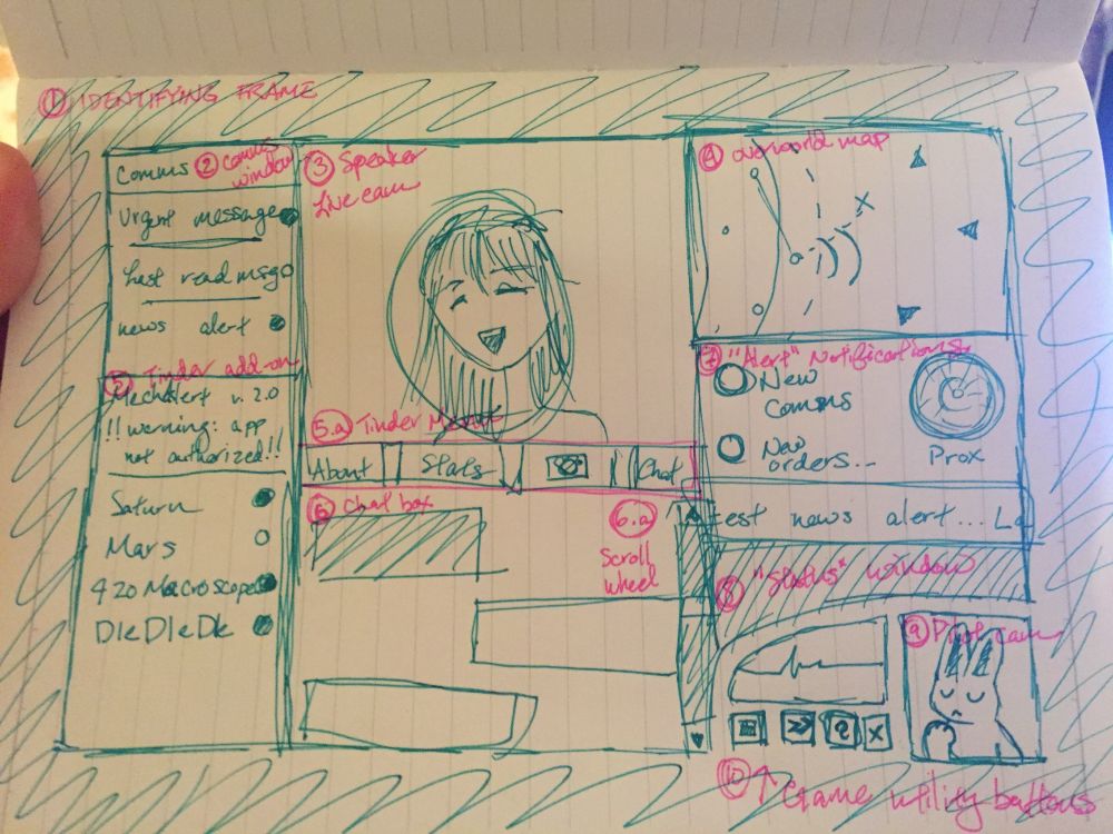 hand drawn UI for heaven will be mine 