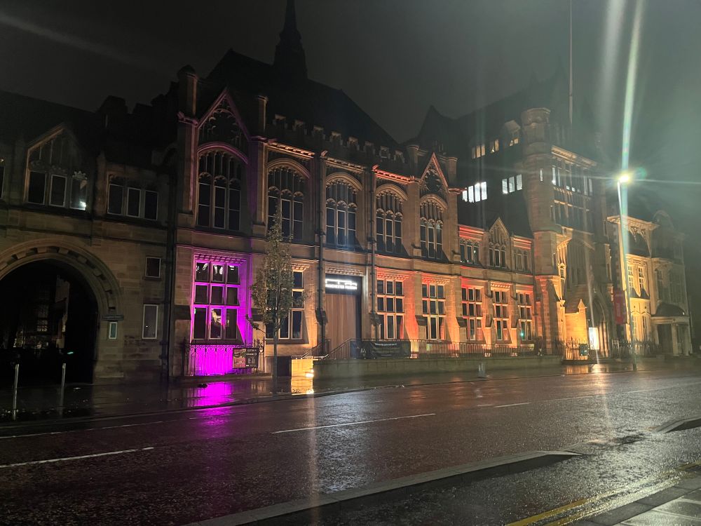 Manchester Museum on Oxford Road in Manchester very early in the morning.