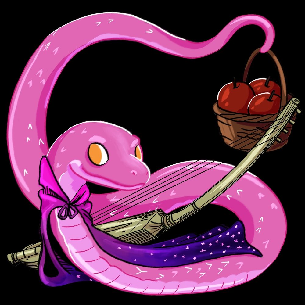 Digital drawing of a suspicious snake.