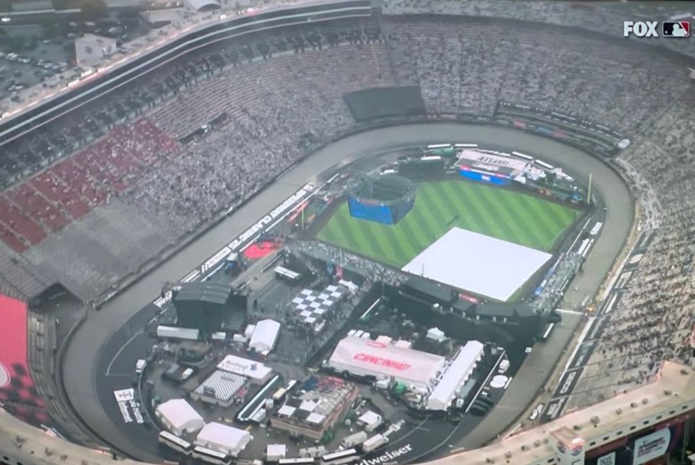 The 2025 MLB Speedway Classic aerial shot from Bristol Motor Speedway