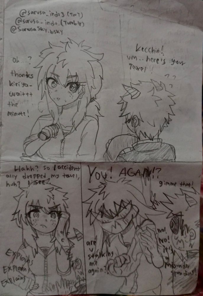 Context: ketsumi were doing her early morning jogging exercise and coincidetally meet up with kiriya who has her towel with her. A misunderstanding happened, she thought he was stalking her! so he clears it up right away! Kiriya in her were also about to do jog until he also coindentally sees her at the park n sees her towel fell accidentally in the ground. Hence he come to pick up for his childhood friend, eventho he kinda felt nervous, because this ketsumi.. Someone he adored the most.