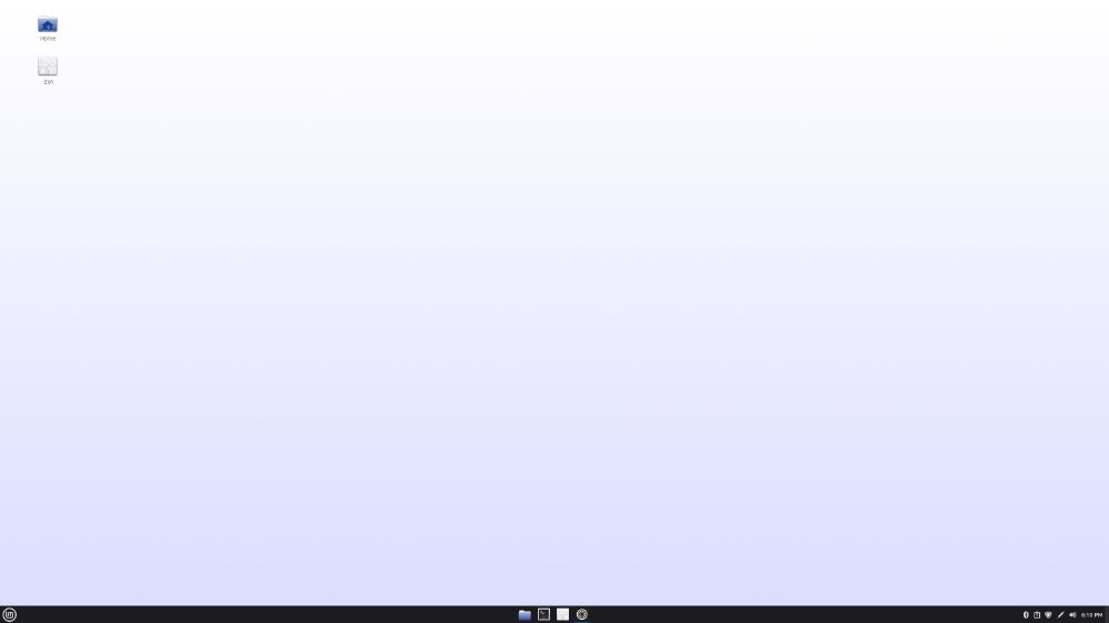 a Linux Mint desktop with a white background
