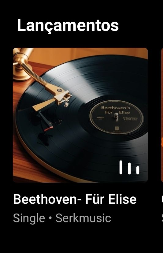 Print de tela de lançamentos do YouTube Music, indicando Beethoven - Für Elise