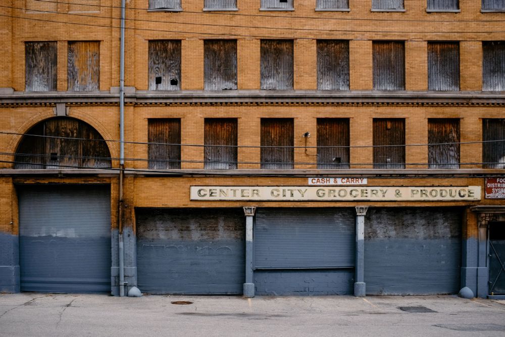 Photograph of industrial building in Philadelphia reminiscent of Edward hopper