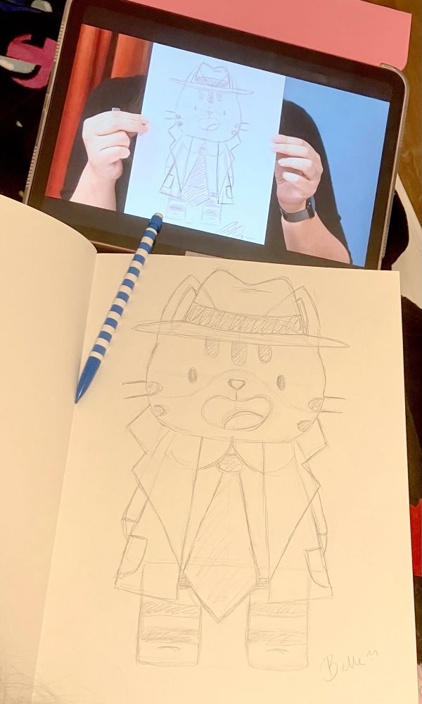 drawing Detective Beans following Li Chen’s tutorial ❤️