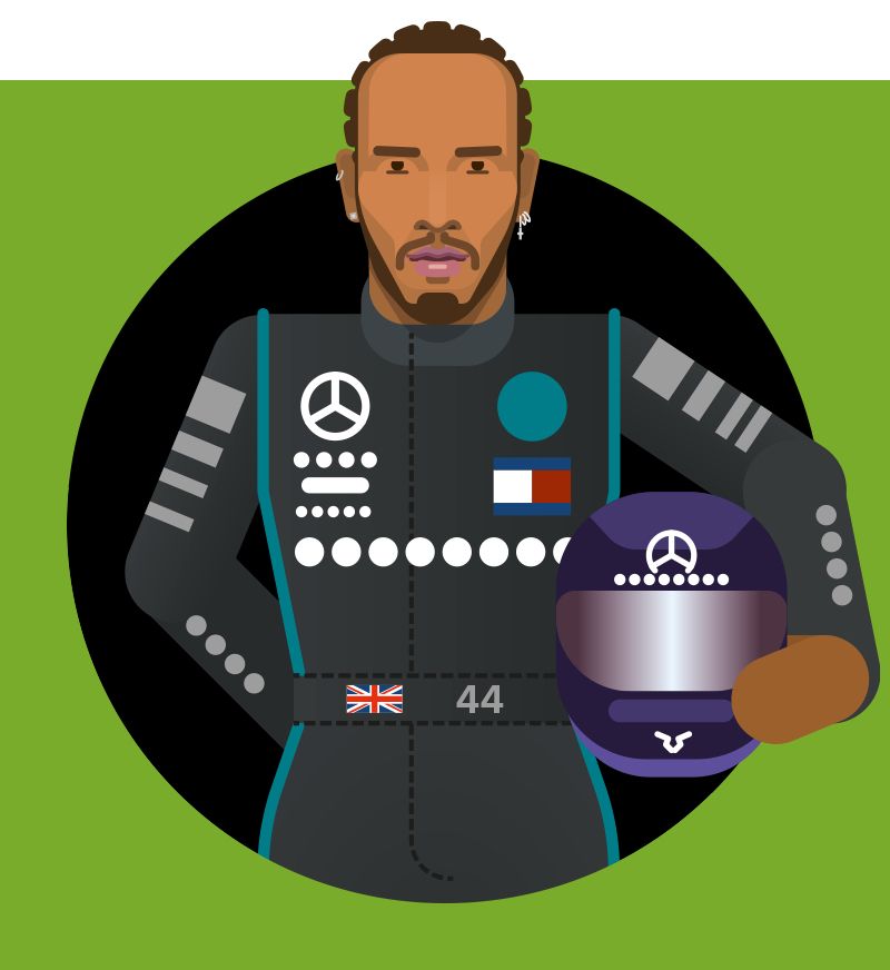Illustration of Lewis Hamilton