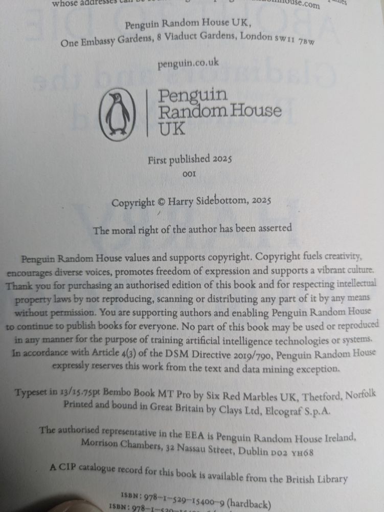 

The moral right of the author has been asserted

Penguin Random House values and supports copyright. Copyright fuels creativity, encourages diverse voices, promotes freedom of expression and supports a vibrant culture. Thank you for purchasing an authorised edition of this book and for respecting intellectual property laws by not reproducing, scanning or distributing any part of it by any means without permission. You are supporting authors and enabling Penguin Random House to continue to publish books for everyone. No part of this book may be used or reproduced in any manner for the purpose of training artificial intelligence technologies or systems.

In accordance with Article 4(3) of the DSM Directive 2019/790, Penguin Random House expressly reserves this work from the text and data mining exception.

