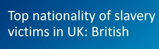 Top nationality of slavery victims in UK: British