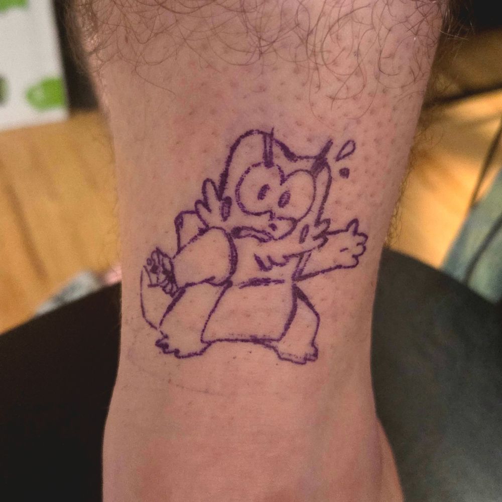 tattoo stencil of arizona from softies on leg