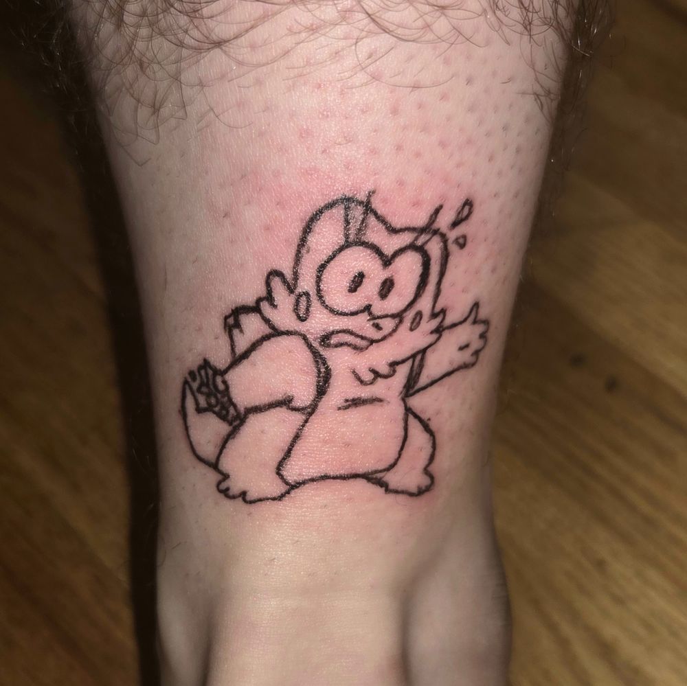 finished tattoo of arizona from softies on leg
