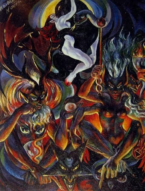 An image depicting a demonic gathering 