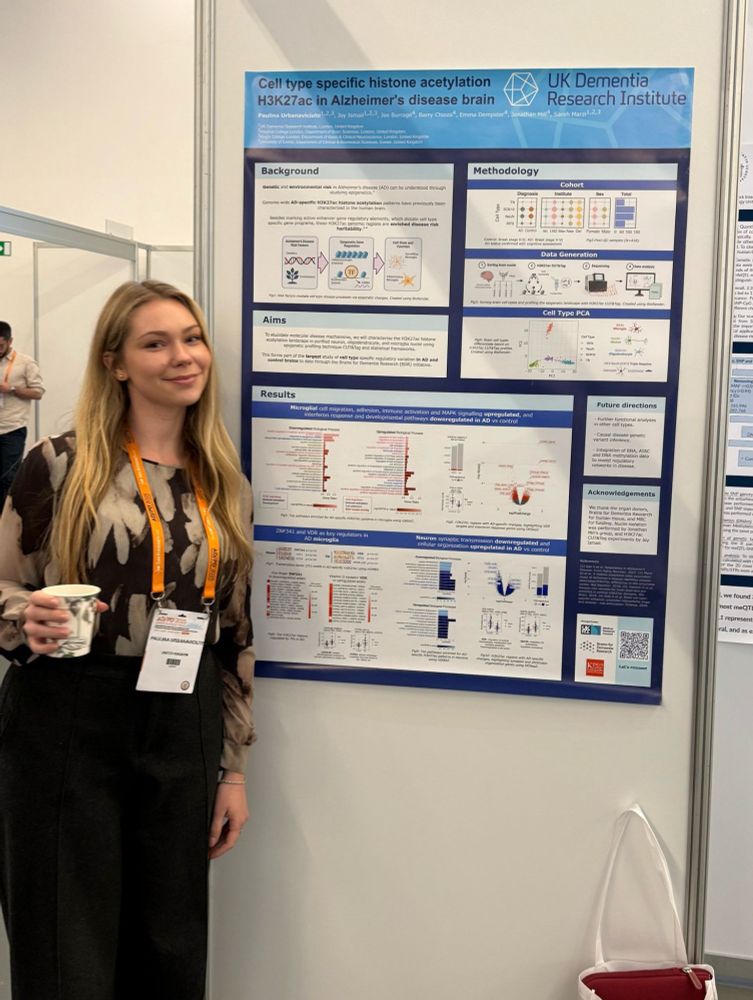 PhD student Paulina Urbanaviciute with her poster at ADPD 2025