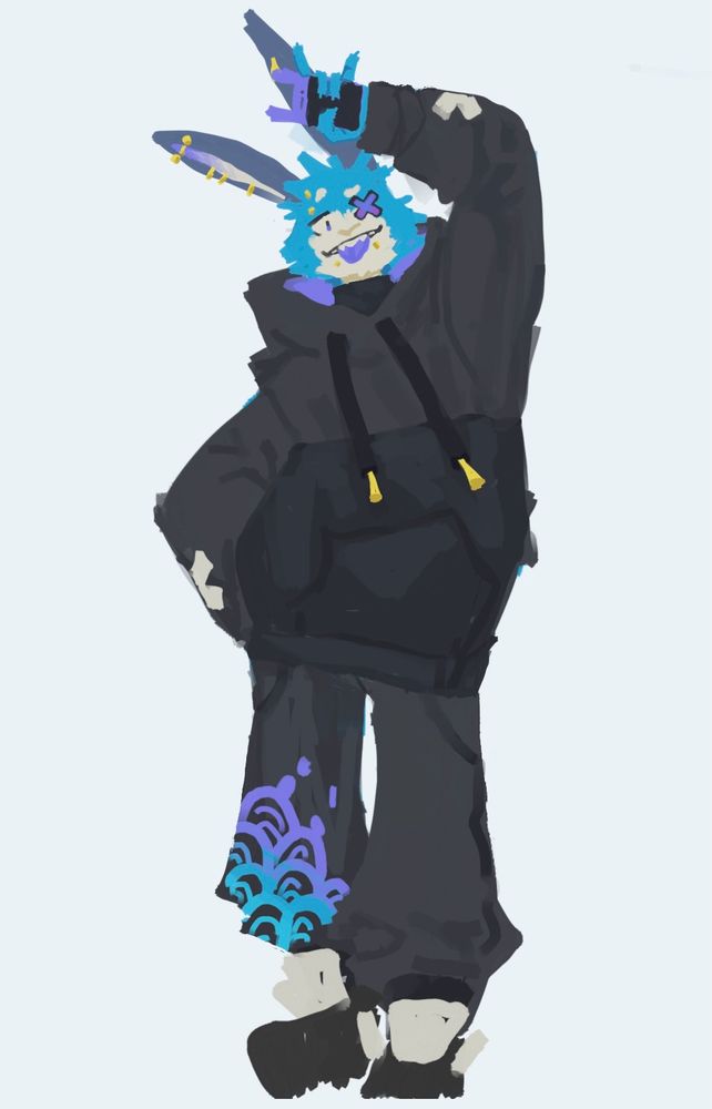 Blou cosplaying as @/kodokumochii’s oc, Mochii.