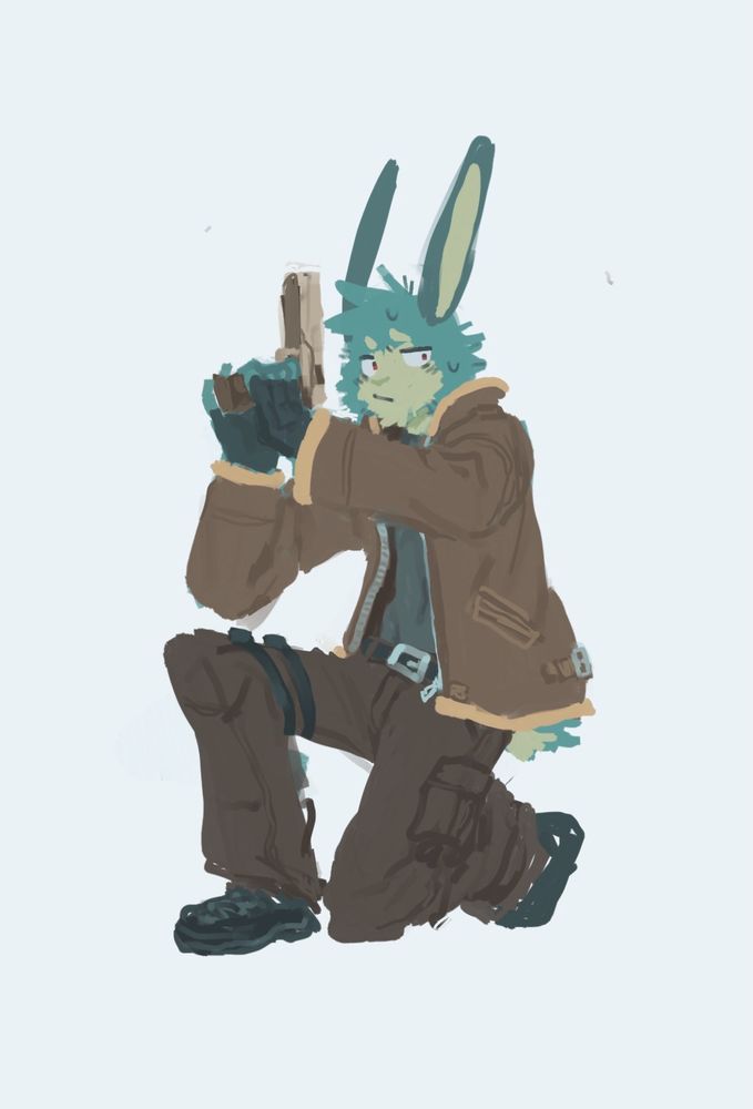 Blou cosplaying as Leon S. Kennedy from RE4.
